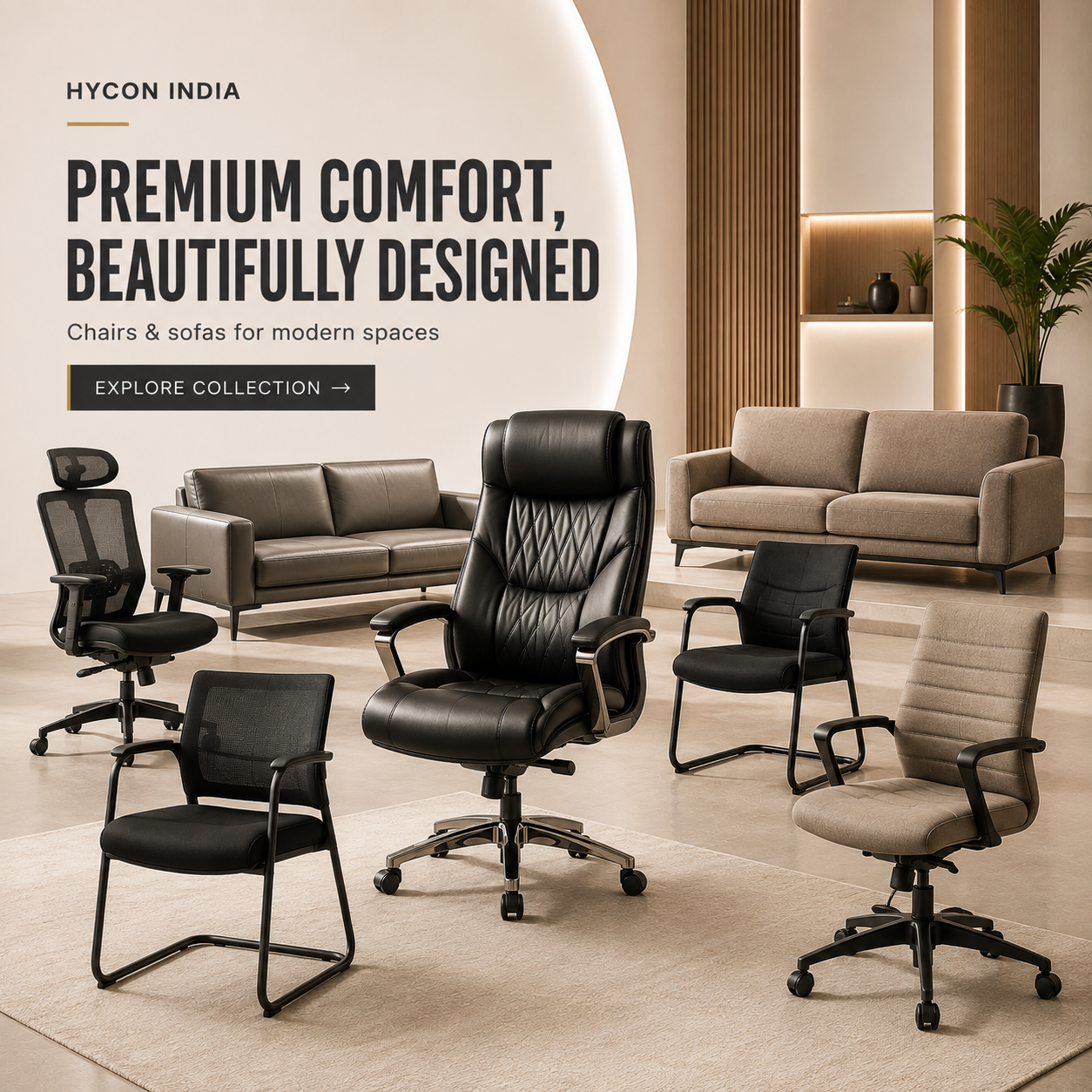 Premium furniture interior by Hycon India